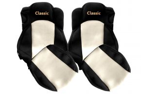 Fundas de asiento a medida CLASSIC para MERCEDES ACTROS MP 5 (desde 01.2019) - asientos confort - beige claro