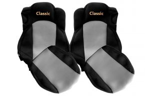 Fundas de asiento a medida CLASSIC para MERCEDES ACTROS MP 5 (desde 01.2019) - asientos confort - grises