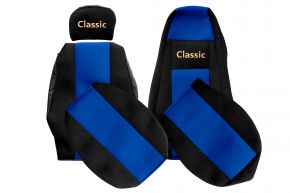 Fundas de asiento a medida CLASSIC para SCANIA G (01.2005-12.2016) - reposacabezas acompañante regulable - azules