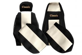 Fundas de asiento a medida CLASSIC para SCANIA G (01.2005-12.2016) - reposacabezas acompañante regulable - beige claro