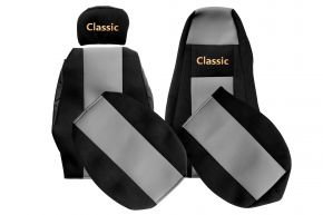 Fundas de asiento a medida CLASSIC para SCANIA G (01.2005-12.2016) - reposacabezas acompañante regulable - grises