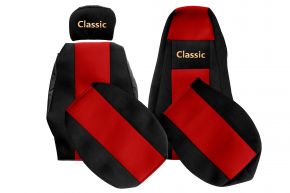 Fundas de asiento a medida CLASSIC para SCANIA G (01.2005-12.2016) - reposacabezas acompañante regulable - rojas