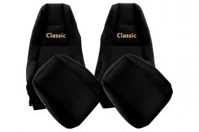Fundas de asiento a medida CLASSIC para SCANIA R NEXTGEN (desde 01.2017) - asientos estándar - negras