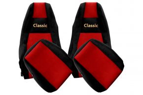 Fundas de asiento a medida CLASSIC para SCANIA R NEXTGEN (desde 01.2017) - asientos estándar - rojas