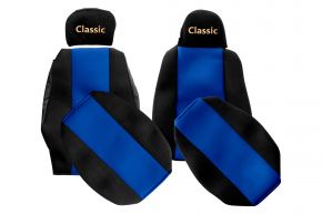 Fundas de asiento a medida CLASSIC para SCANIA P (01.2013-12.2016) - reposacabezas diferentes - azules