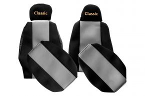 Fundas de asiento a medida CLASSIC para SCANIA P (01.2013-12.2016) - reposacabezas diferentes - grises