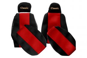 Fundas de asiento a medida CLASSIC para SCANIA G (01.2013-12.2016) - reposacabezas diferentes - rojas
