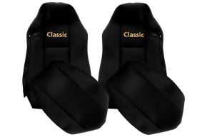 Fundas de asiento a medida CLASSIC para MAN TGX (01.2007-03.2020) - asientos ISRI iguales - negras
