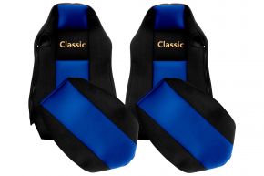 Fundas de asiento a medida CLASSIC para MAN TGX (01.2007-03.2020) - asientos ISRI iguales - azules