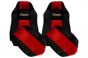 Fundas de asiento a medida CLASSIC para MAN TGX (01.2007-03.2020) - asientos ISRI iguales - rojas