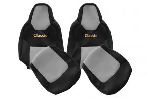 Fundas de asiento a medida CLASSIC para MAN TGL (desde 03.2021) - cinturón conductor fijado al asiento - grises