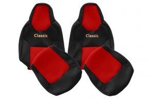 Fundas de asiento a medida CLASSIC para MAN TGL (desde 03.2021) - cinturón conductor fijado al asiento - rojas