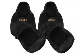 Fundas de asiento a medida CLASSIC para MAN TGL (desde 03.2021) - cinturones fijados a los asientos - negras