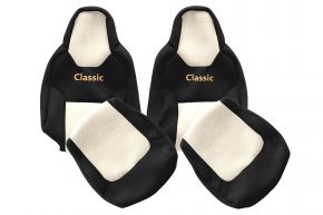 Fundas de asiento a medida CLASSIC para MAN TGL (desde 03.2021) - cinturones fijados a los asientos - beige claro