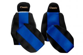 Fundas de asiento a medida CLASSIC para SCANIA P NEXTGEN (desde 01.2017) - asiento acompañante abatible - azules