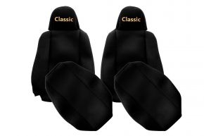 Fundas de asiento a medida CLASSIC para SCANIA P NEXTGEN (desde 01.2017) - reposacabezas estrechos - negras
