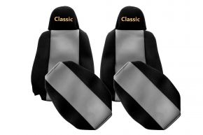 Fundas de asiento a medida CLASSIC para SCANIA P NEXTGEN (desde 01.2017) - reposacabezas estrechos - grises