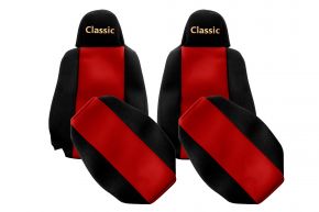 Fundas de asiento a medida CLASSIC para SCANIA P NEXTGEN (desde 01.2017) - reposacabezas estrechos - rojas