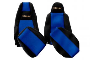 Fundas de asiento a medida CLASSIC para SCANIA G NEXTGEN (desde 01.2017) - reposacabezas conductor estrecho - azules