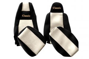 Fundas de asiento a medida CLASSIC para SCANIA G NEXTGEN (desde 01.2017) - reposacabezas conductor estrecho - beige claro