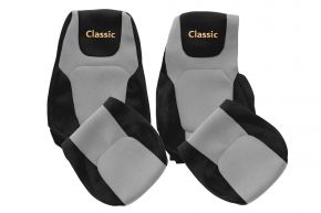 Fundas de asiento a medida CLASSIC para DAF XF NG (desde 10.2021) - asiento acompañante abatible - grises