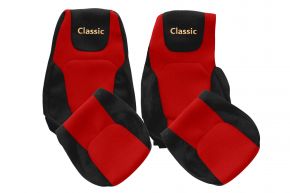 Fundas de asiento a medida CLASSIC para DAF XF NG (desde 10.2021) - asiento acompañante abatible - rojas