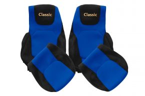 Fundas de asiento a medida CLASSIC para DAF XF NG (desde 10.2021) - asientos iguales - azules