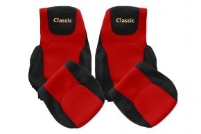 Fundas de asiento a medida CLASSIC para DAF XF NG (desde 10.2021) - asientos iguales - rojas