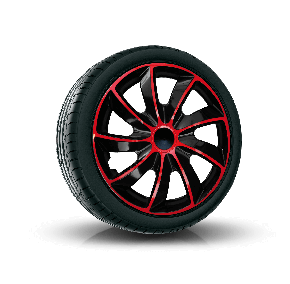 Tapacubos para FIAT 14", QUAD BICOLOR ROJO 4 pzs