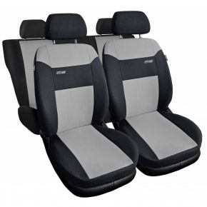 Fundas de asiento universales de tela RS gris claro adecuadas para Chevrolet Captiva
