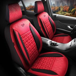 Juego de fundas de tela Senegal en color negro y azul con costuras modernas, compatible con CHEVROLET SPARK