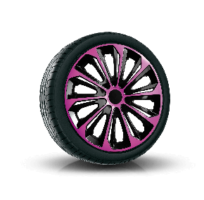 Tapacubos para HYUNDAI 14", STRONG DUOCOLOR ROSA-NEGRO 4 pzs