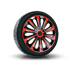 Tapacubos para SKODA 15", STRONG DUOCOLOR ROJO-NEGRO 4 pzs