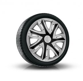 Tapacubos para MAZDA 16", SUPERNOVA BICOLOR negro plata  4pzs