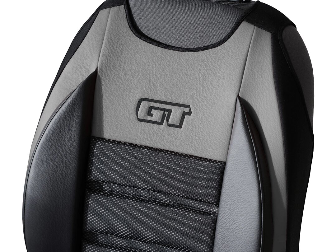 Detalle del respaldo GT Ergonomic con polipiel y tejido