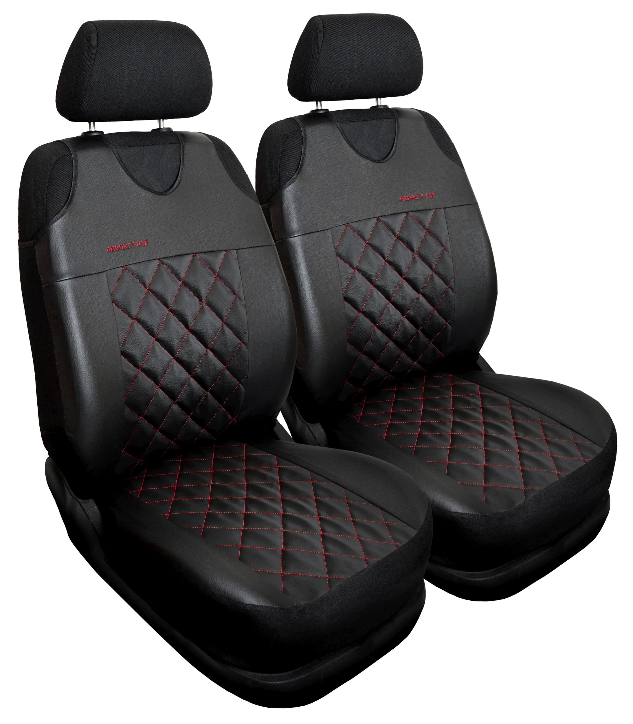 Juego de fundas de asiento Perfect Line+ rojas en los asientos delanteros