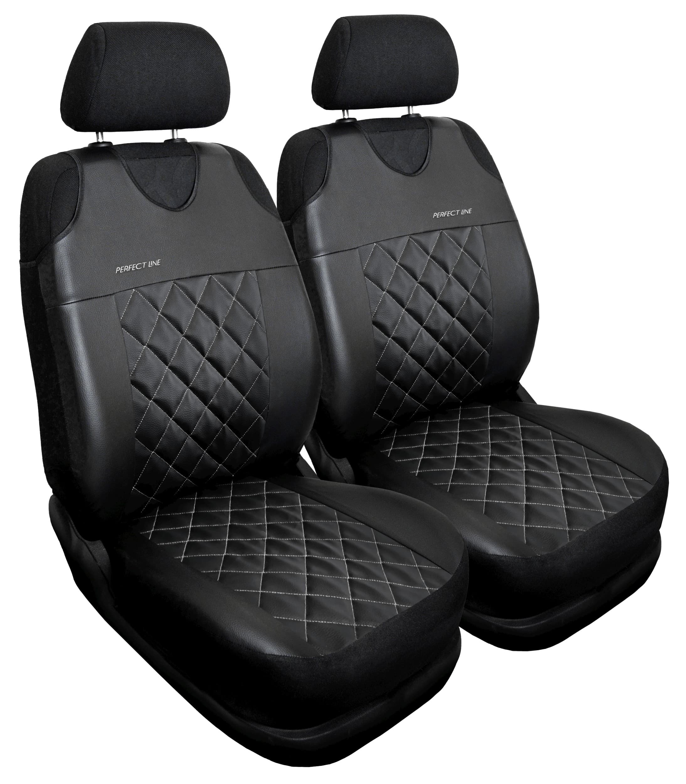 Juego de fundas de asiento Perfect Line+ plateadas en los asientos delanteros
