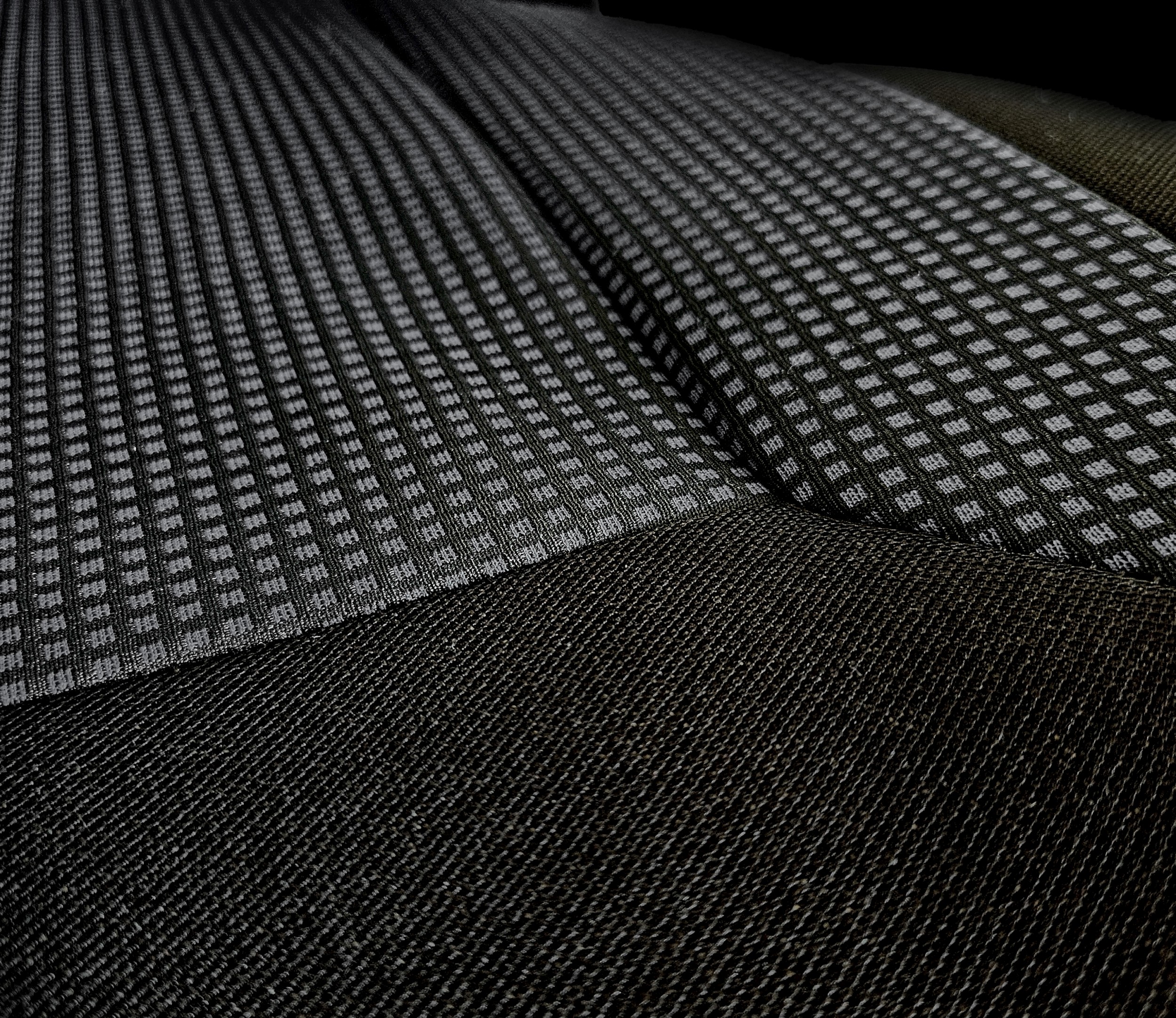 Detalle de la tela jacquard gris oscuro ROYAL
