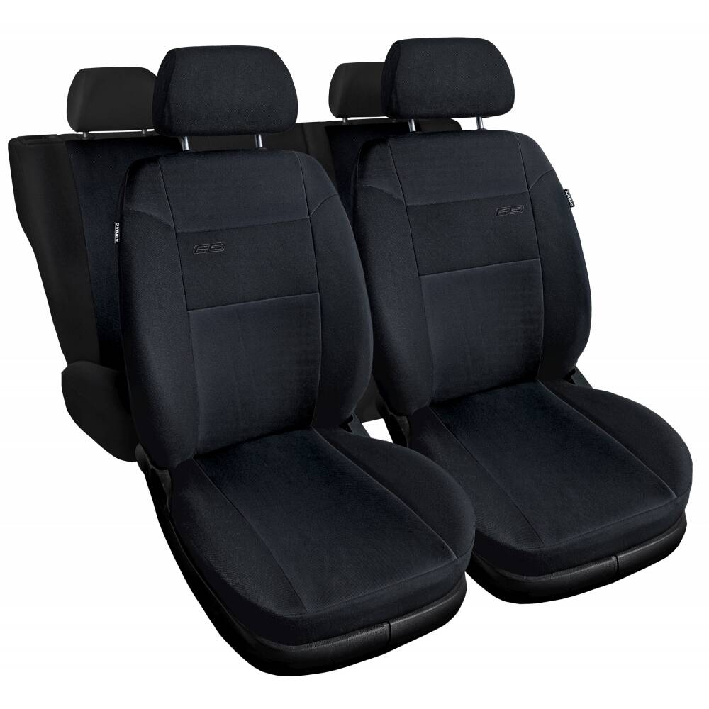 Fundas de asiento universales RS negras para asientos delanteros y traseros