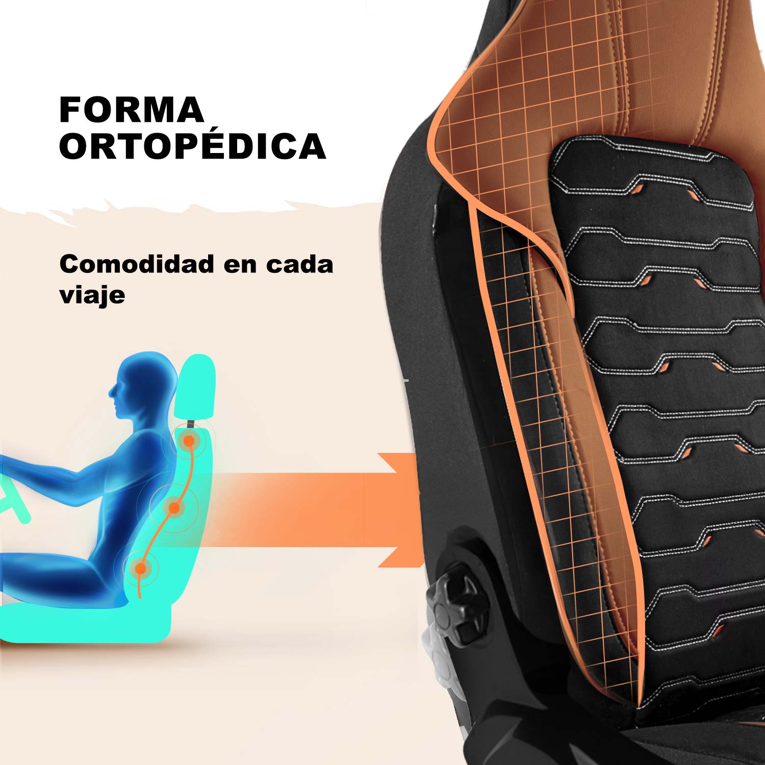 Forma de las fundas de asiento Beirut para comodidad durante la conducción