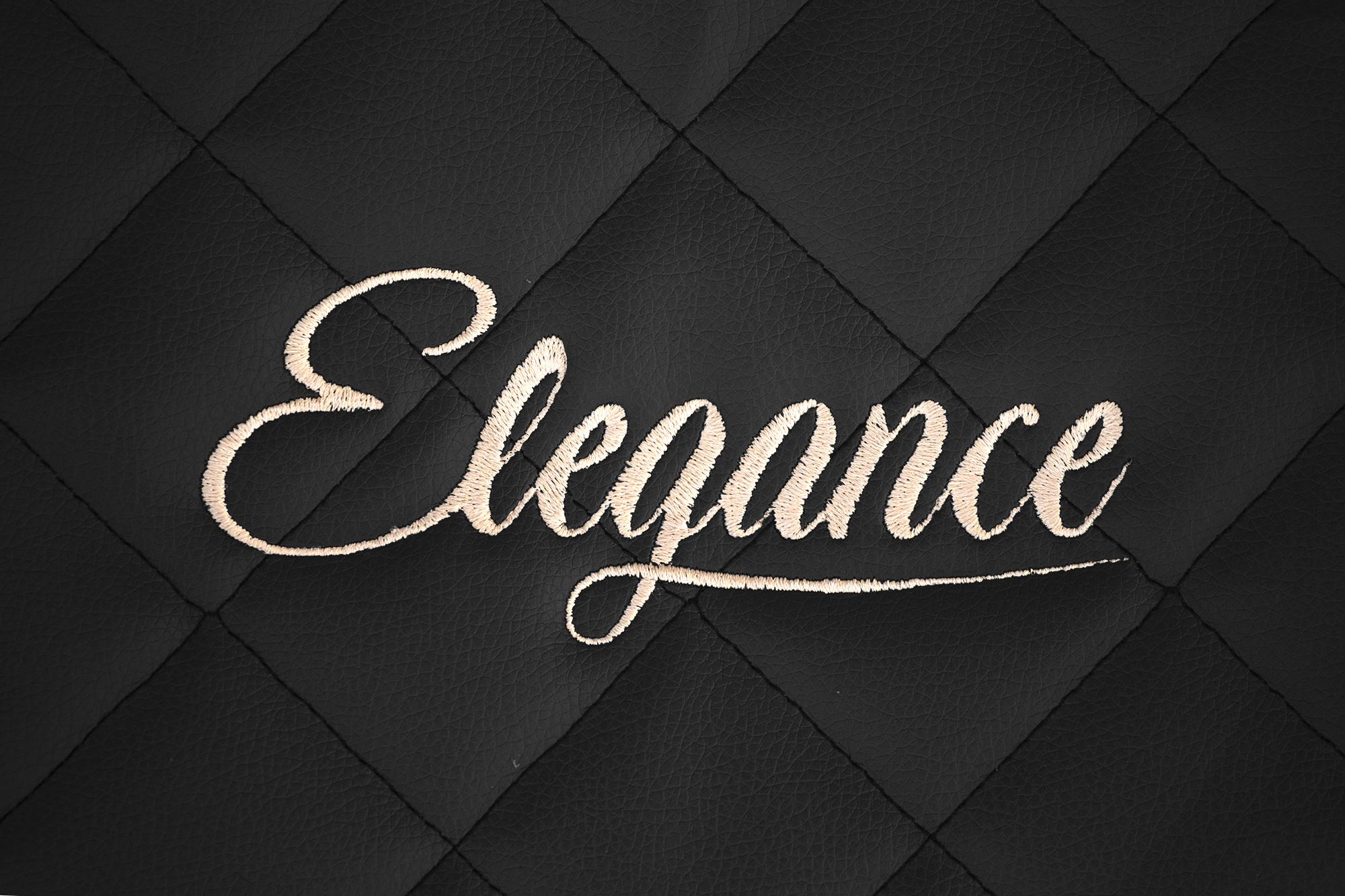 Detalle del bordado Elegance: Negro