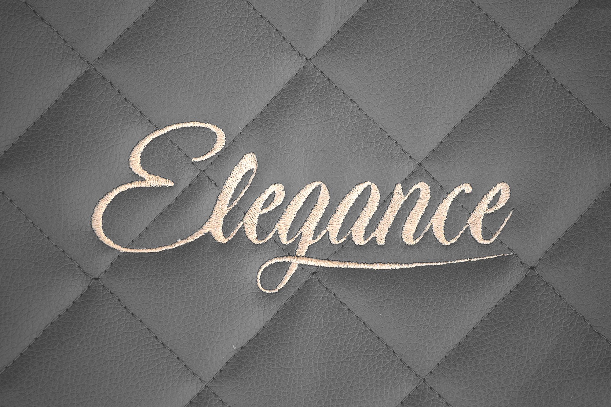 Detalle del bordado Elegance: Gris